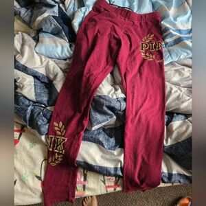 (SOLD)Victorias Secret Pink Bling Red Leggings
